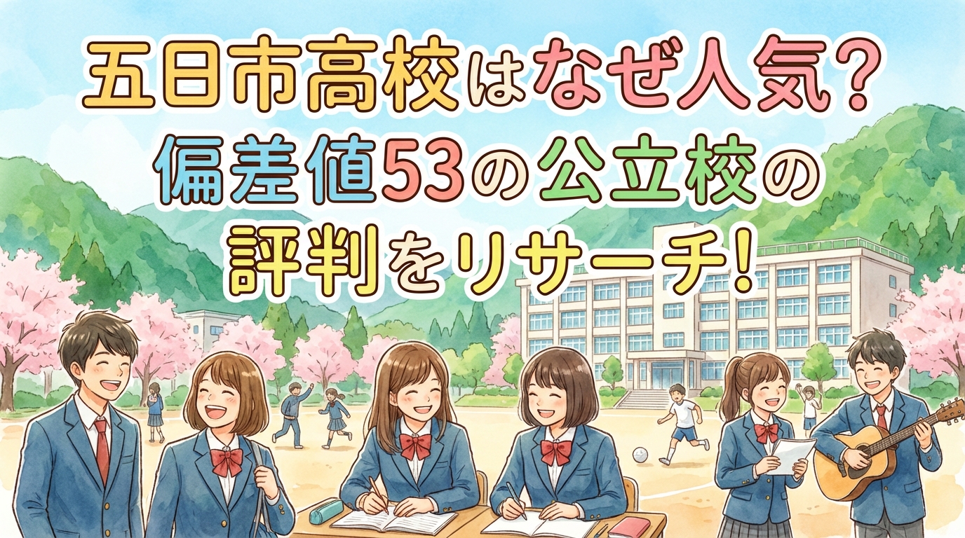 五日市高校はなぜ人気？偏差値53の公立校の評判をリサーチ！