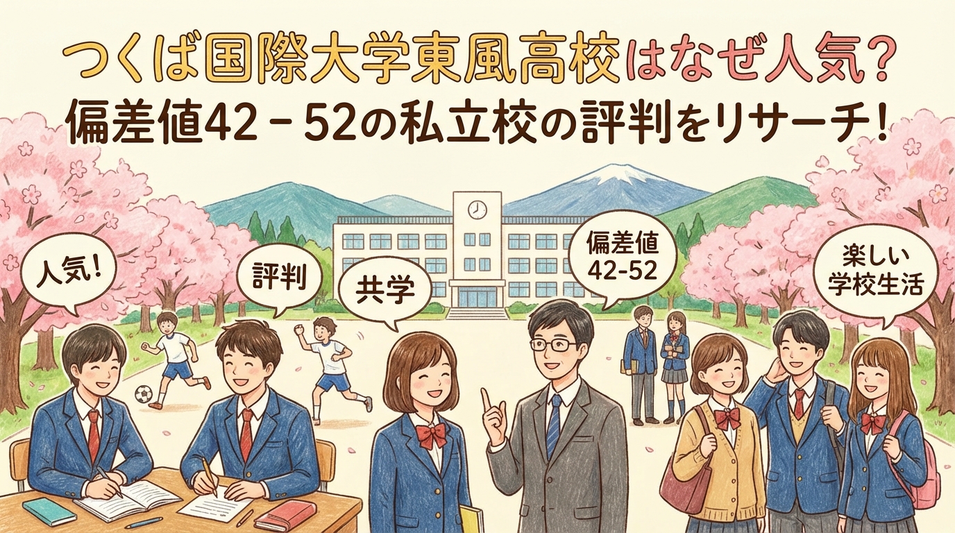 つくば国際大学東風高校はなぜ人気？偏差値42 – 52の私立校の評判をリサーチ！