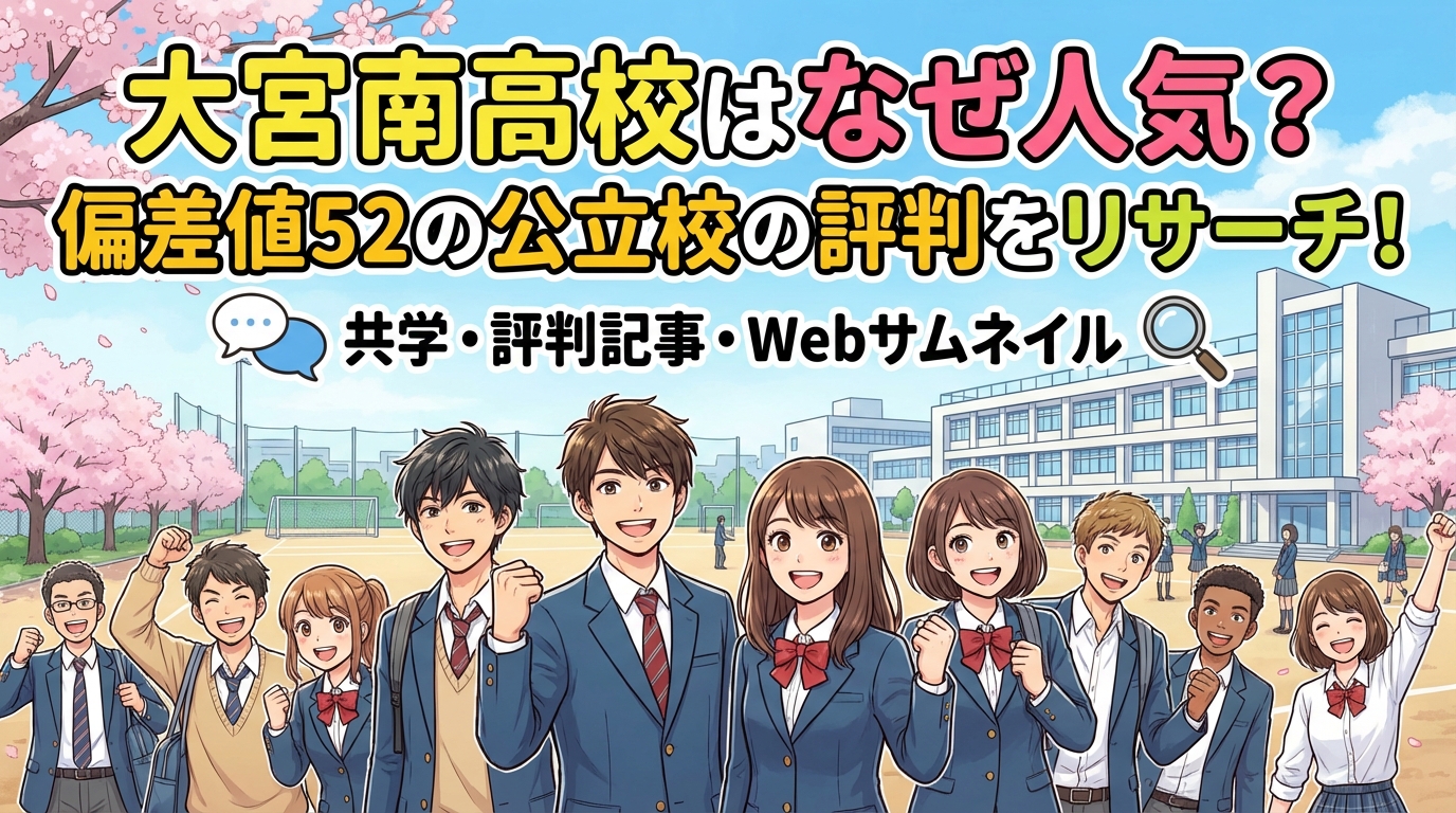 大宮南高校はなぜ人気？偏差値52の公立校の評判をリサーチ！